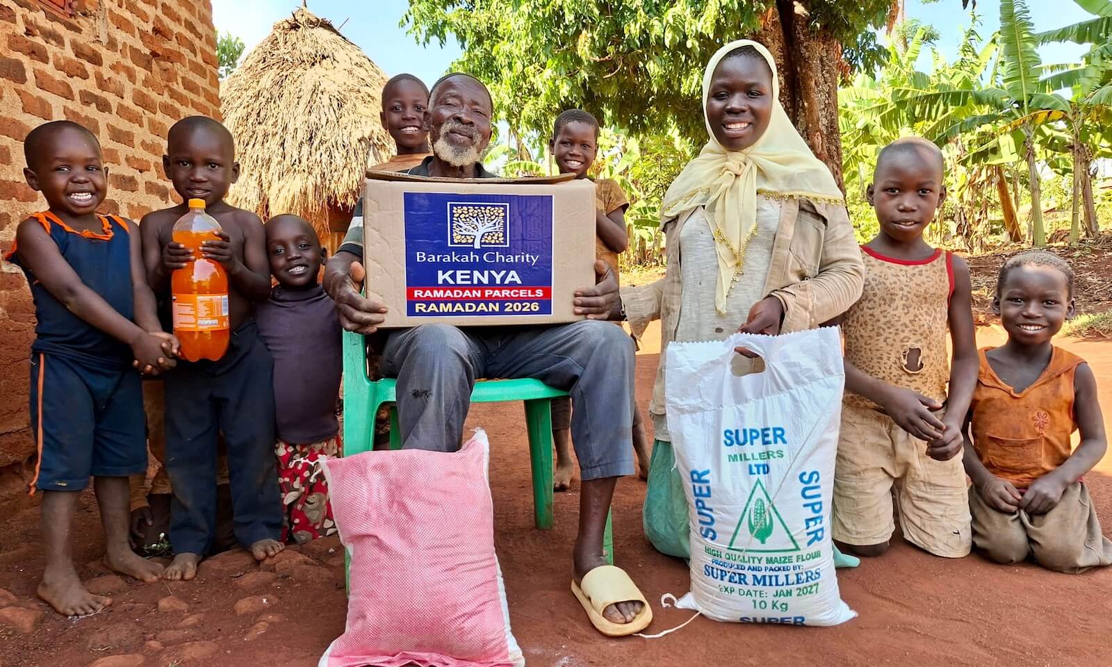 Barakah Charity food parcels distribution for Ramadan 2026 in Kenya with local family.
